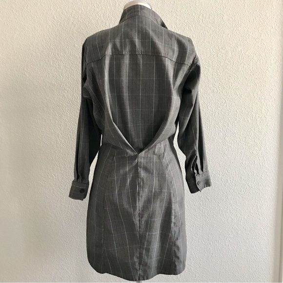 Isabel Etoile Marant Gray Glen Plaid 100% Virgin Wool Dress Size 40 US 8 - Picture 6 of 10